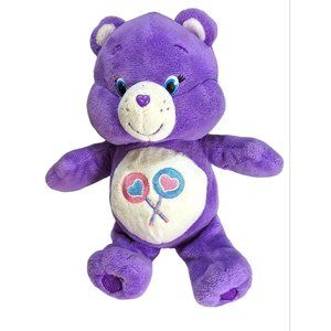 Care Bears SHARE BEAR Plush 8" 2015 Play Along Purple Lollipops